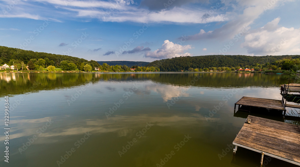 Obraz premium Panorama of Orfu lake in south Hungary