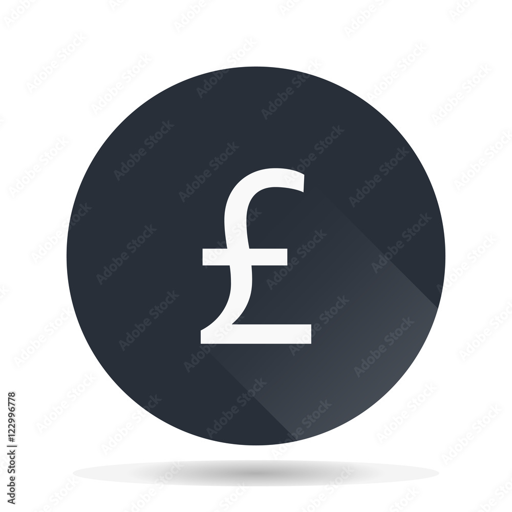 Pound icon in a flat design. Money vector illustration. Pound icon in a flat design. Money vector illustration.