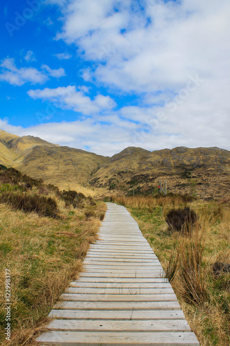 Wooden Path leading up to Glenfinnan Viaduct  Scottish Highlands  UK