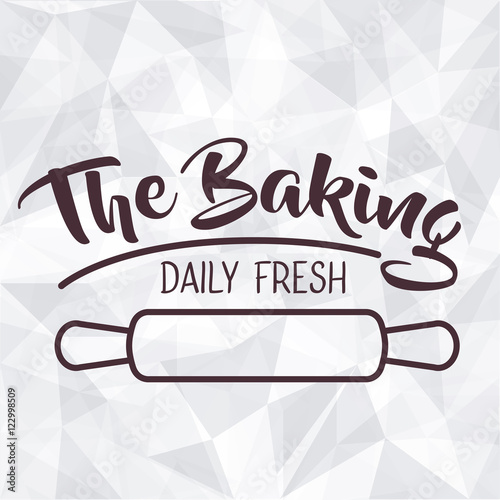 Rolling pin icon. Bakery food daily and fresh theme. Polygonal background. Vector illustration