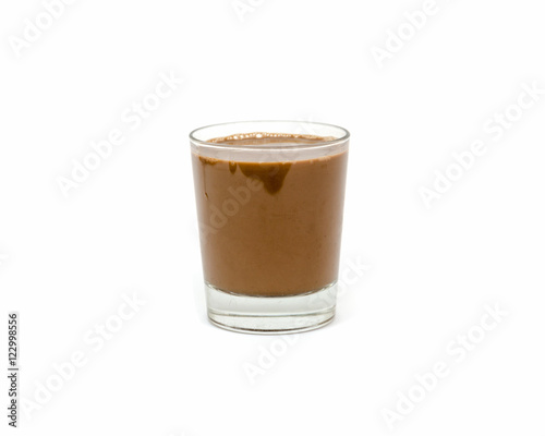 defective glass of chocolate milk