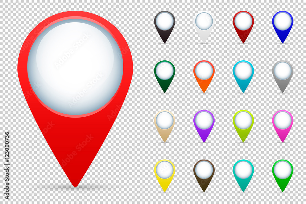 Vector map pointers set Stock Vector | Adobe Stock