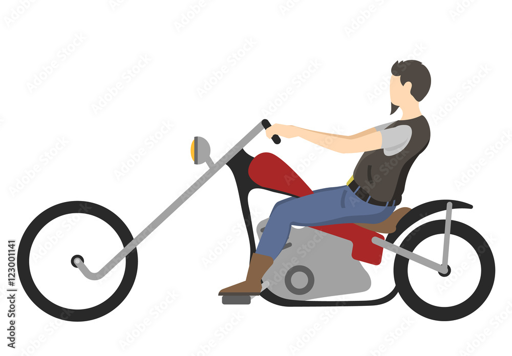 Motorcyclist on motorbike , vector illustration. Motorbiker. Motocross race.