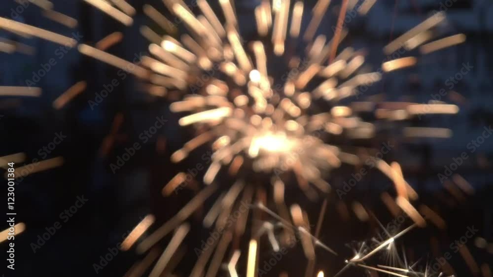 Angle grinder sparks close-up