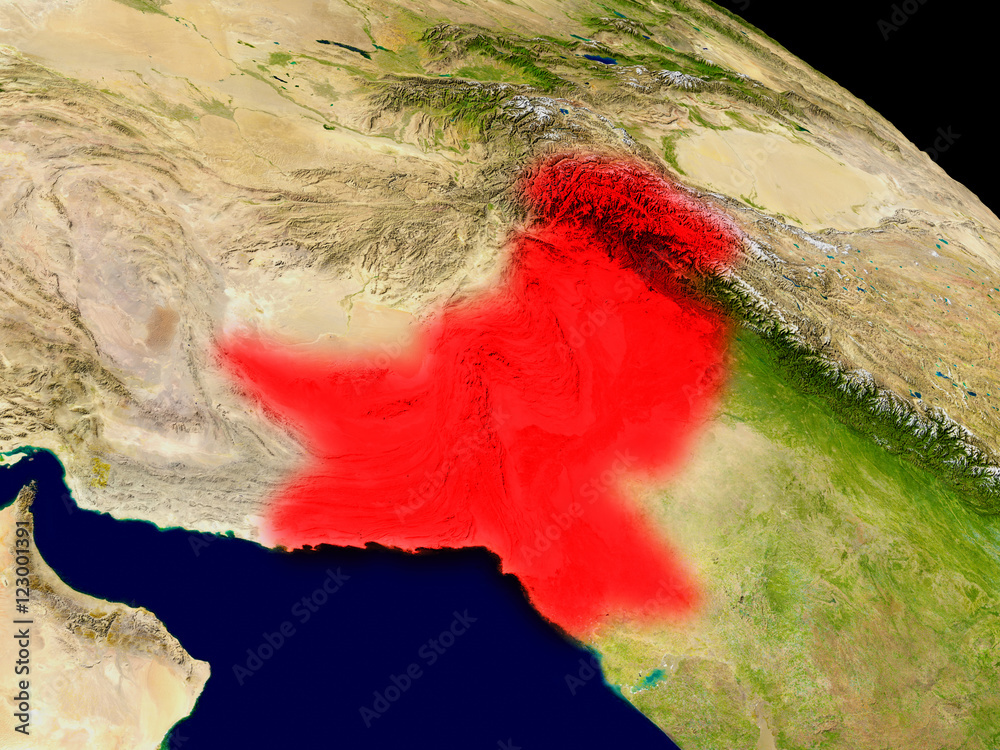 Pakistan from space Stock Illustration | Adobe Stock