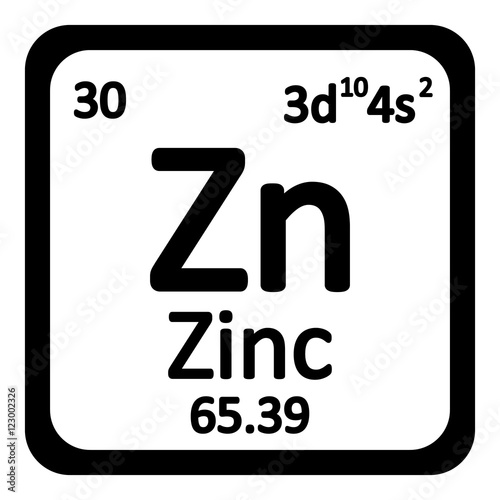 Periodic table element zinc icon.