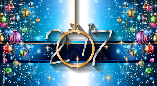 2017 Happy New Year Background for your Seasonal Flyers and Greetings Card or Christmas themed invitations.