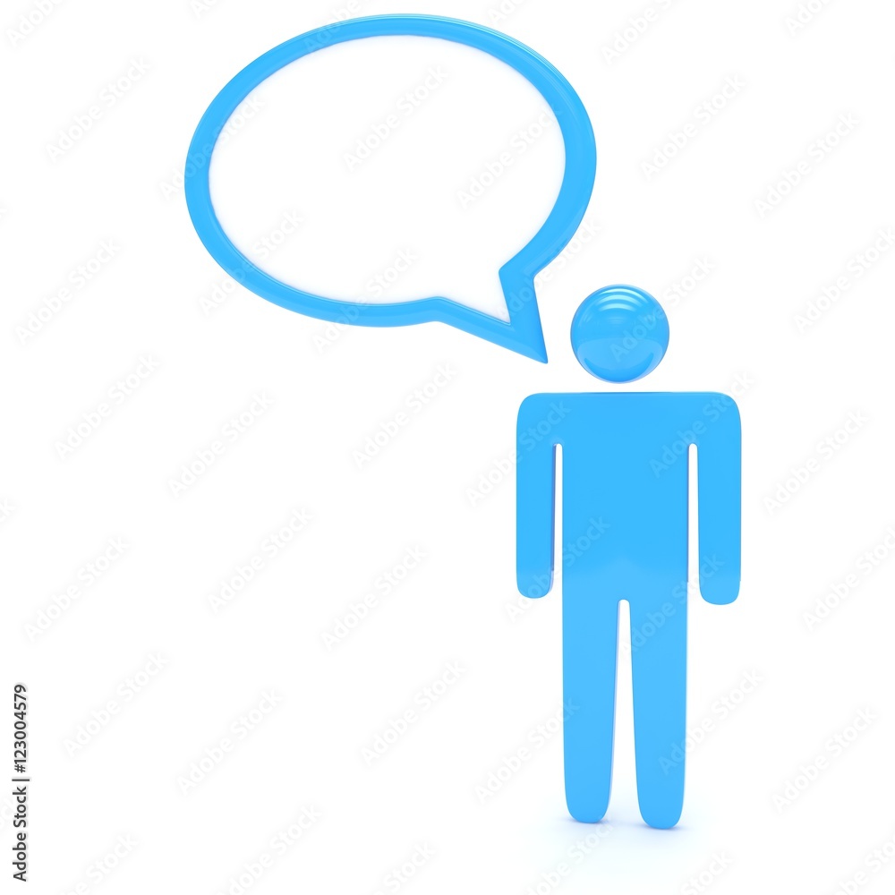 3d man with talk bubbles isolated over a white background. 3d rendering. 3d man with talk bubbles isolated over a white background. 3d rendering.