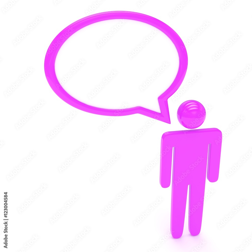 3d man with talk bubbles isolated over a white background. 3d rendering. 3d man with talk bubbles isolated over a white background. 3d rendering.