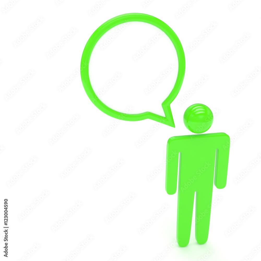 3d man with talk bubbles isolated over a white background. 3d rendering. 3d man with talk bubbles isolated over a white background. 3d rendering.