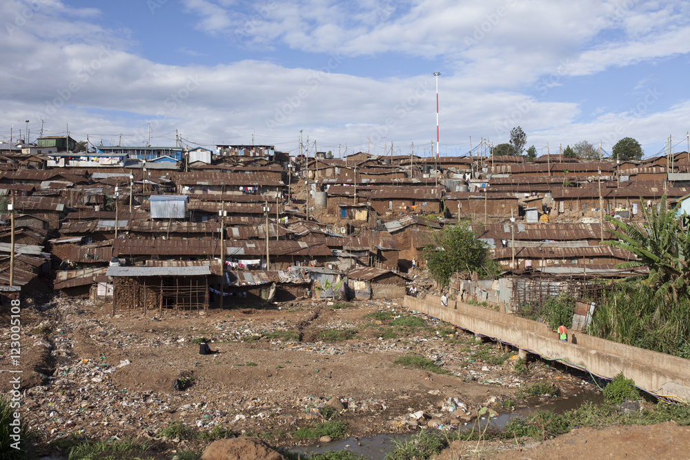 Obraz premium Kibera slum in Kenya