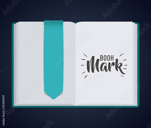 Bookmark label tag and book icon. Guidebook decoration reading and literature  theme. Colorful design. Vector illustration
