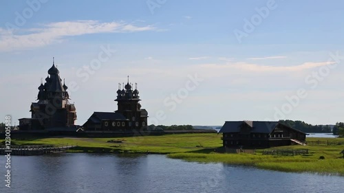 Famous wooden architectural ensemble on Kizhi Island in Russia. Kizhi pogost declared a World Heritage Site by UNESCO.