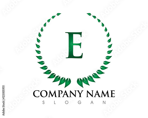 E Letter Leaf Logo