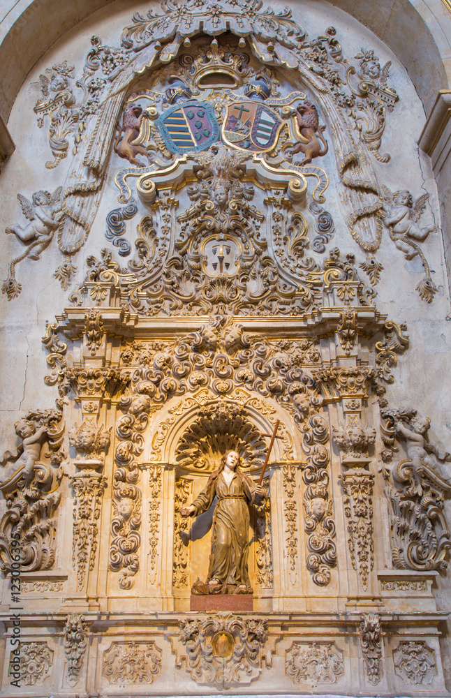 SALAMANCA, SPAIN, APRIL - 17, 2016: Baroque side altar in church Capilla de San Francesco by unknown artist.