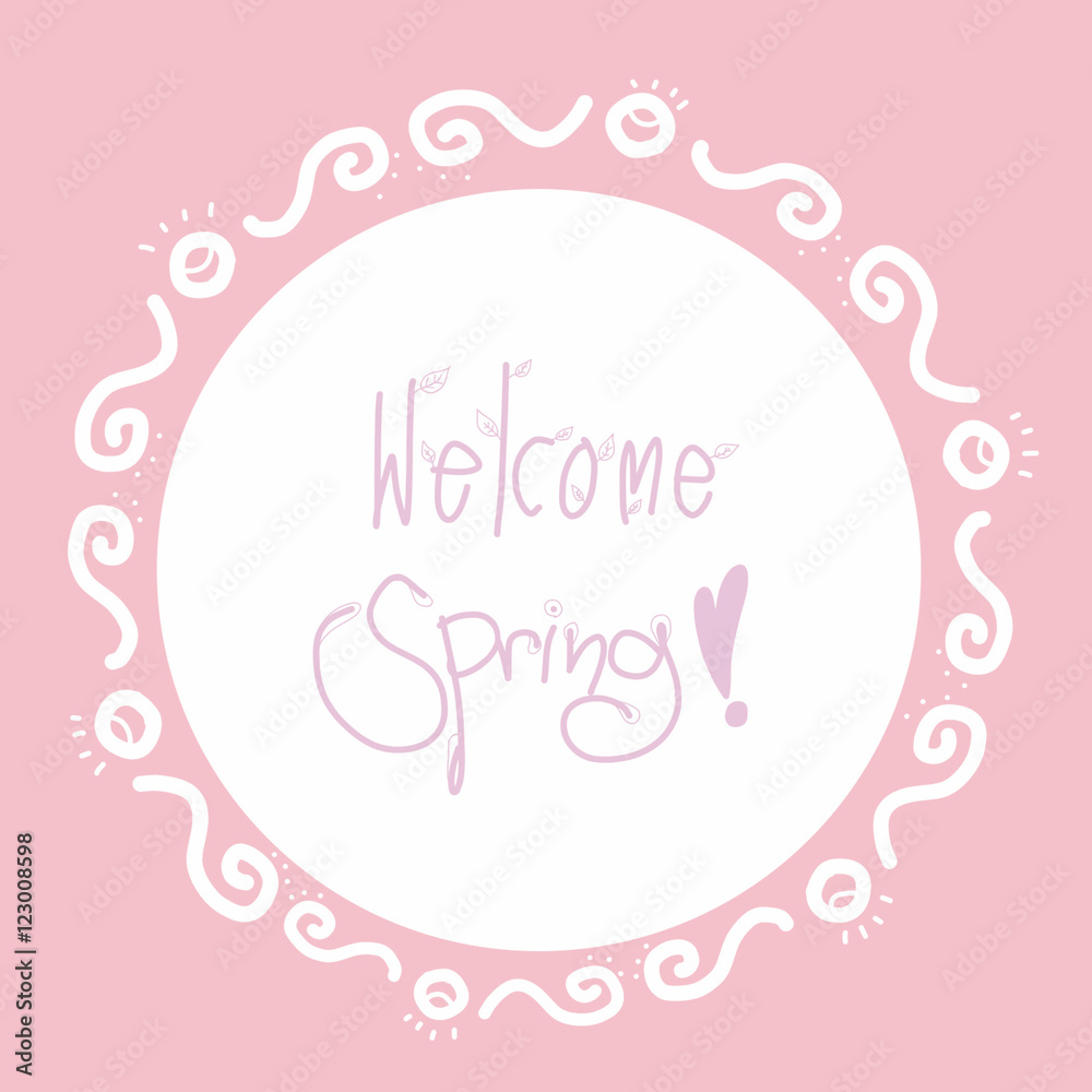 Welcome spring handwriting illustration 