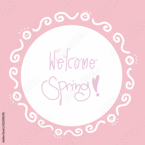 Welcome spring handwriting illustration 