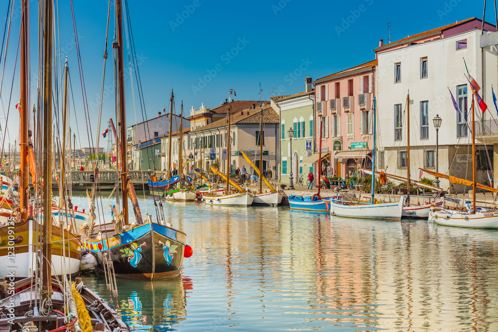 boats on the harbor in Italy