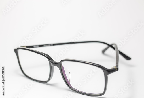 Black glasses on a white background.