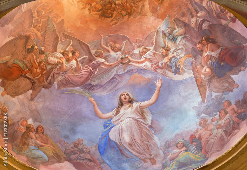 Fototapeta CREMONA, ITALY - MAY 24, 2016: The Apotheosis of St