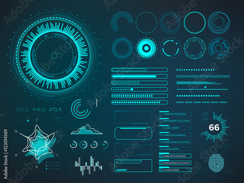 Futuristic user interface HUD. Infographic vector elements photo