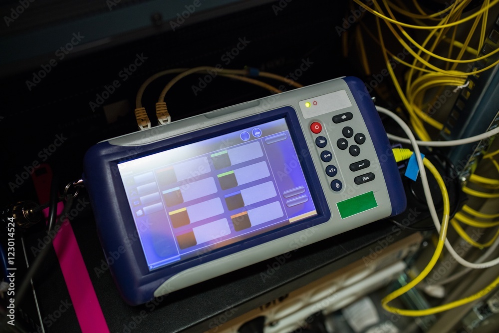 Close-up of digital cable analyzer Close-up of digital cable analyzer
