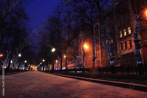 Night winter landscape in amazing city © kichigin19