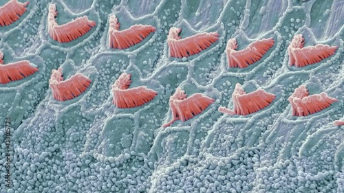 Inner ear hair cells, SEM photo