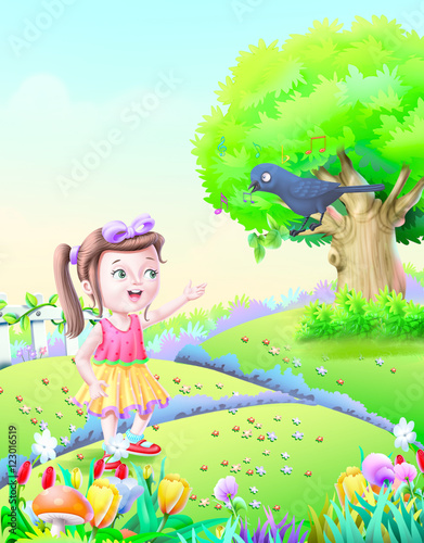 Girl near Koyal/koel