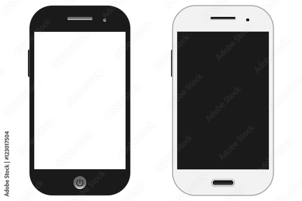 Smartphones vector mockup black and white. Can use for background frame / brochure object / web element / object for printing / app background mockup. Smartphones vector mockup black and white. Can use for background frame / brochure object / web element / object for printing / app background mockup.