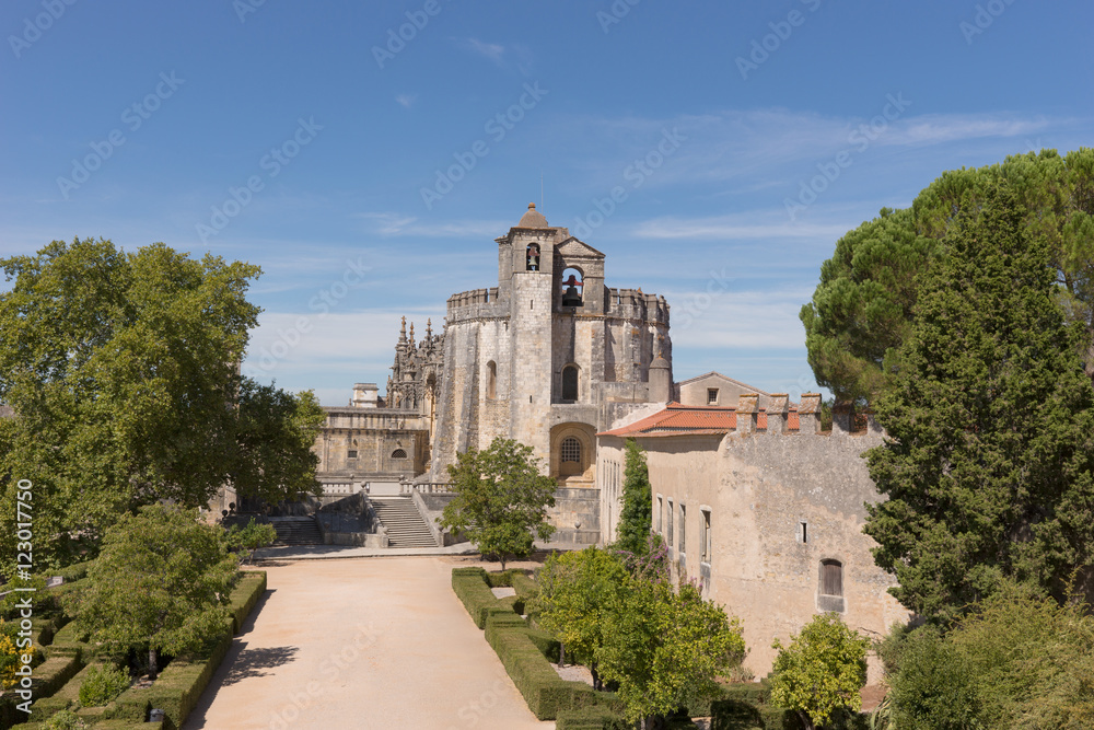 Medieval Templar castle in Tomar, Portugal. Landmark in Europe