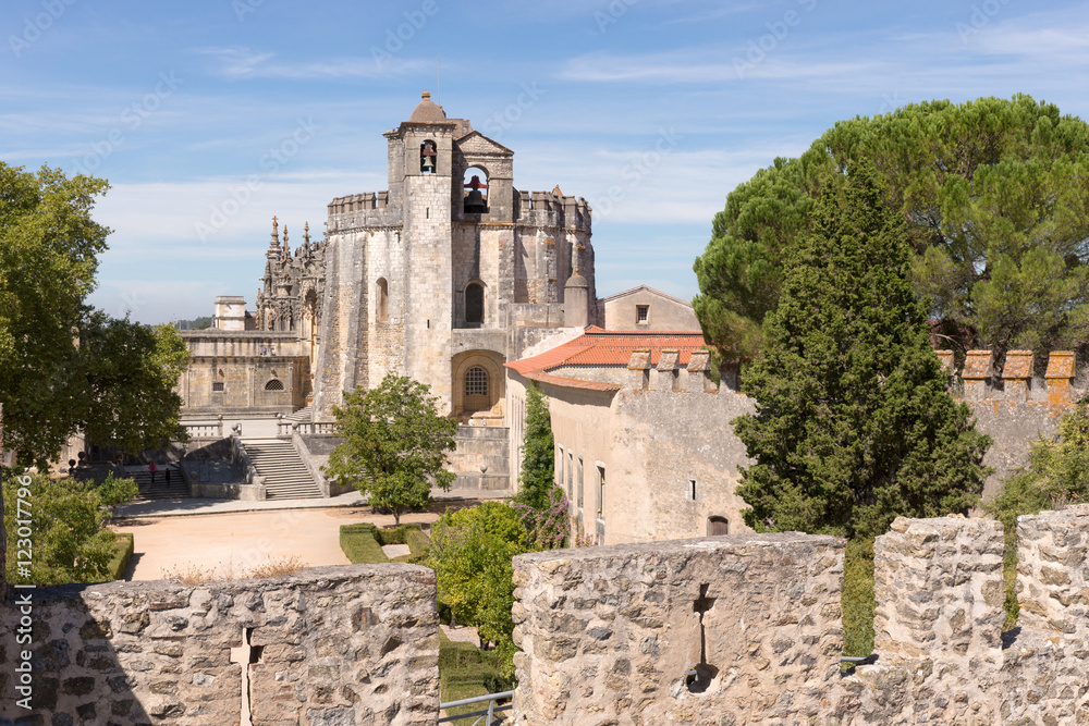 Medieval Templar castle in Tomar, Portugal. Landmark in Europe