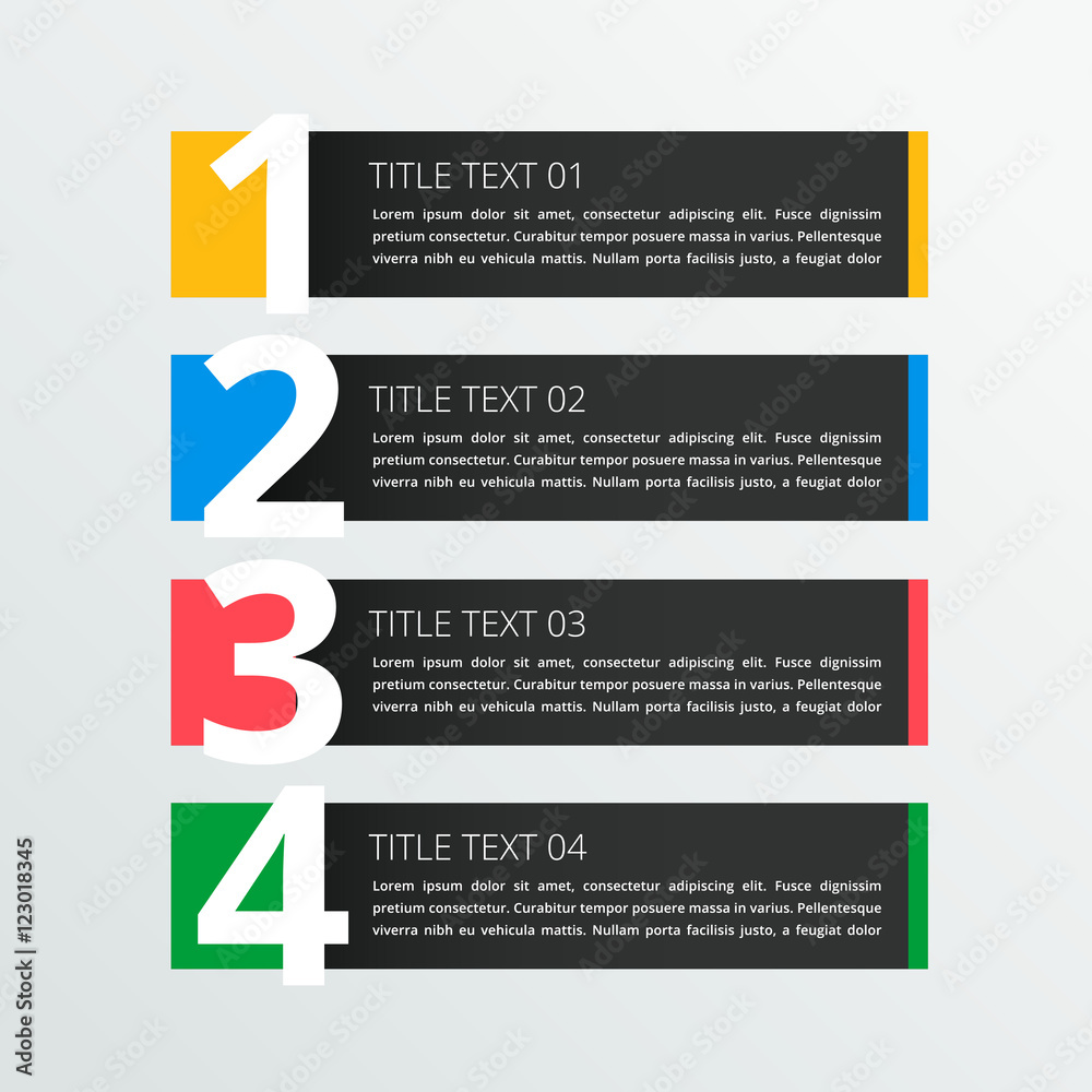 four steps infographic banner in dark theme four steps infographic banner in dark theme