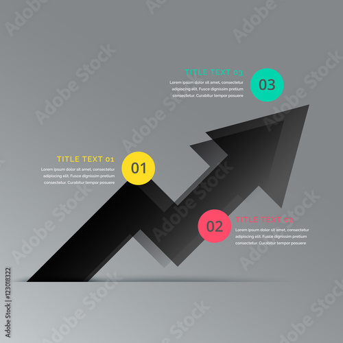 black business arrow infographic template showing three steps photo