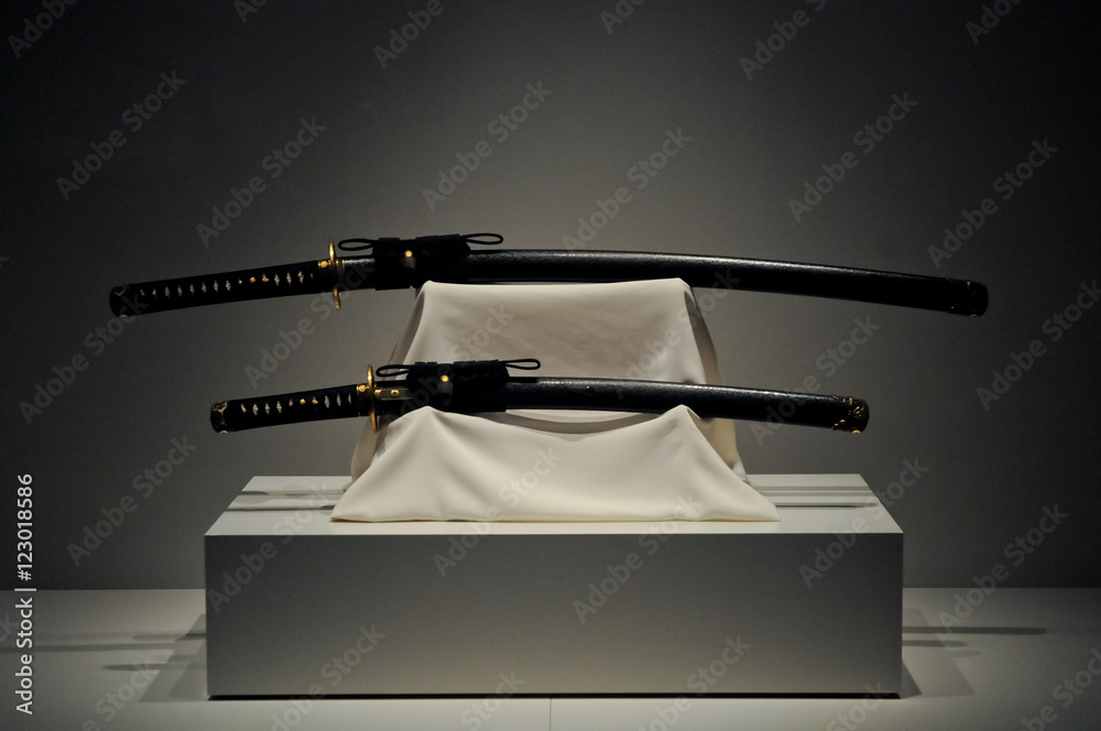 Naklejka premium Japanese Katana Samurai long swords