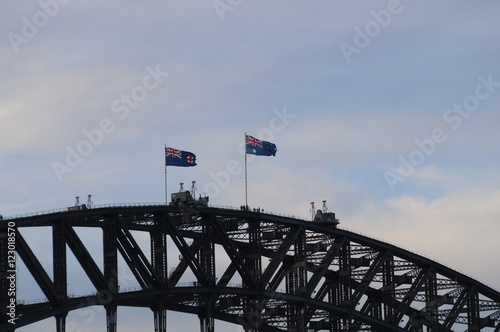Sydney Harbor Bridge climbing by tourists © eyeofpaul