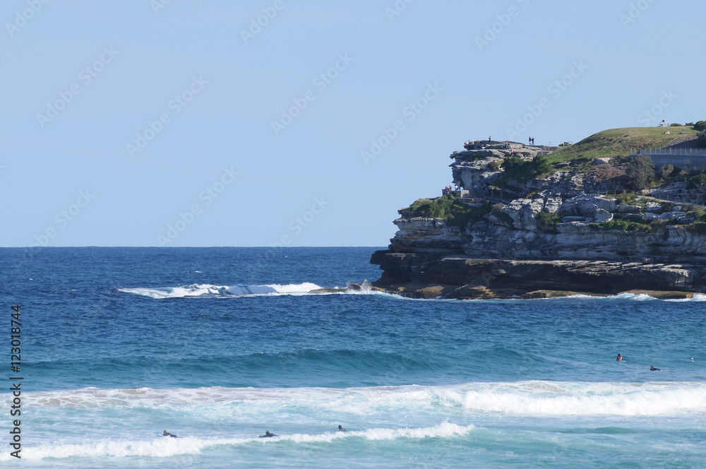 Blue sea in a sunny day at Bondi Beach Sydney Australia