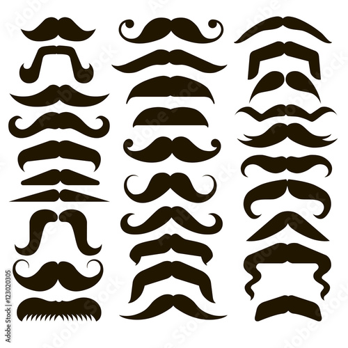 30 icons of men's mustache