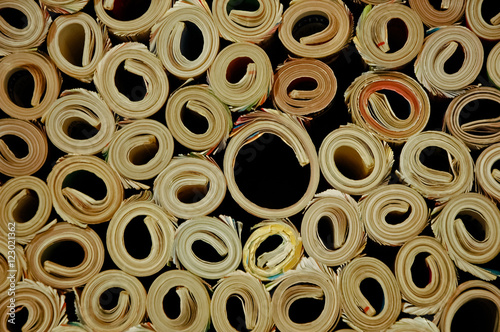 Top view of modern abstract rolled papers © eyeofpaul