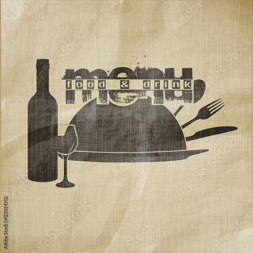with breaks on a paper restaurant menu template label