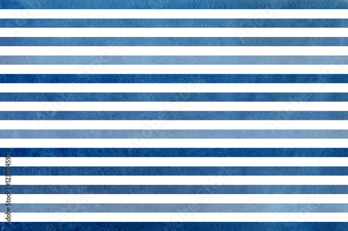 Watercolor dark blue striped background. Blue gradient pattern.
