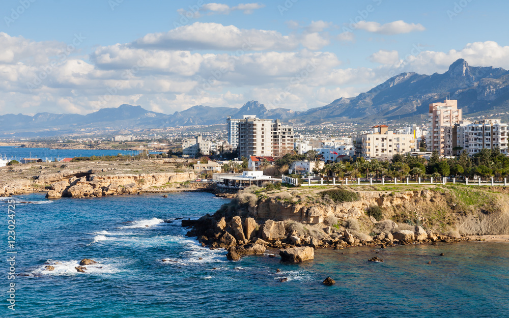 Kyrenia Coastline.  The Kyrenia coastline in the Turkish Republic of Northern Cyprus.