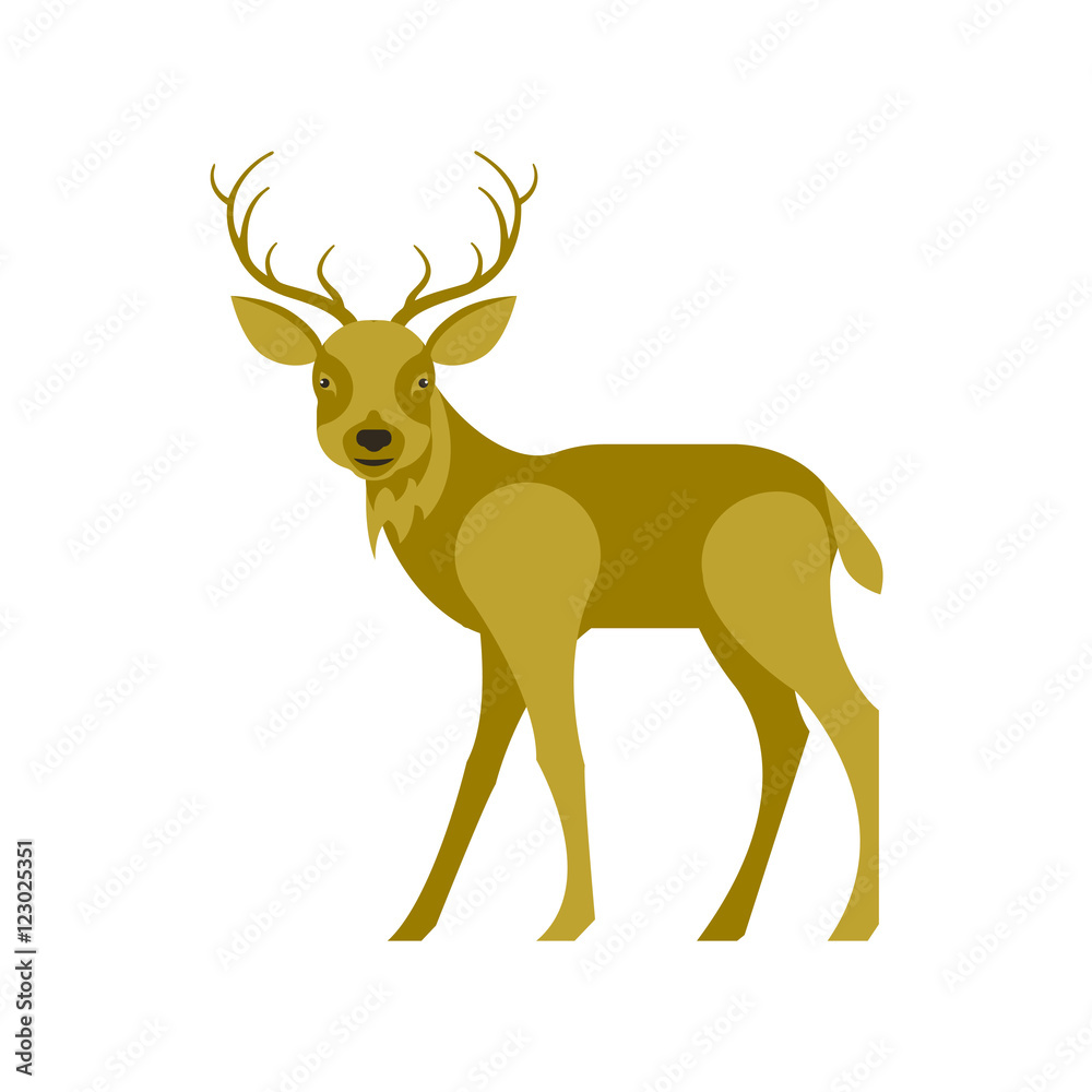 Illustration of reindeer in modern flat design. Isolated on white background. Vector deer eps10 Illustration of reindeer in modern flat design. Isolated on white background. Vector deer eps10