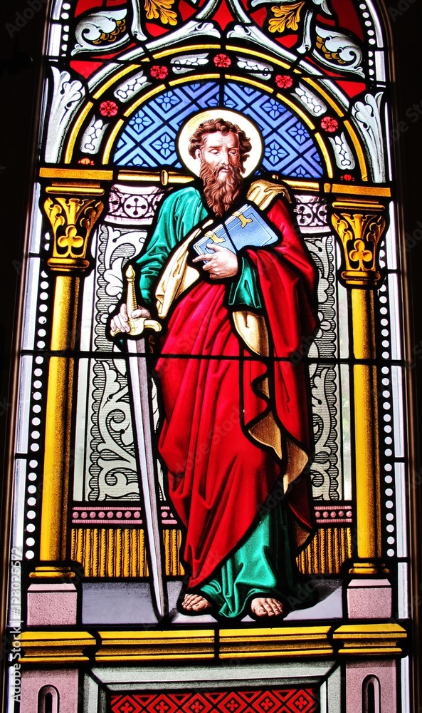 Fototapeta premium Paulus-Fenster, Kath. Kirche, Gais