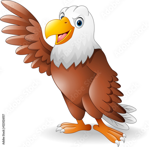 Cartoon eagle presenting