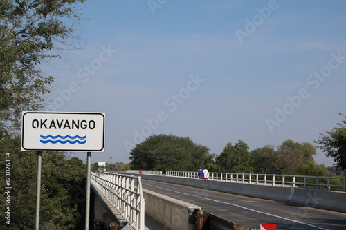 Bridge over Okavango river in Namibia, Africa photo