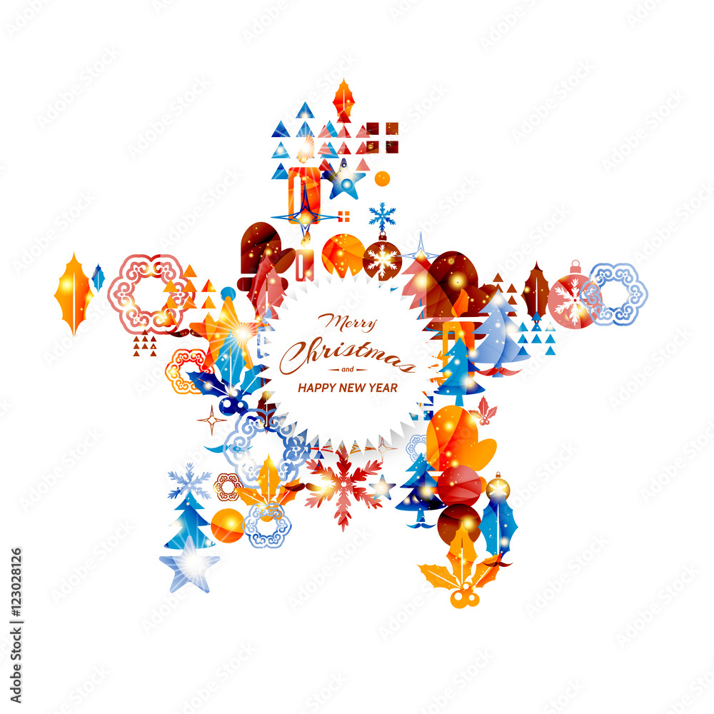 Fototapeta premium Merry Christmas Card