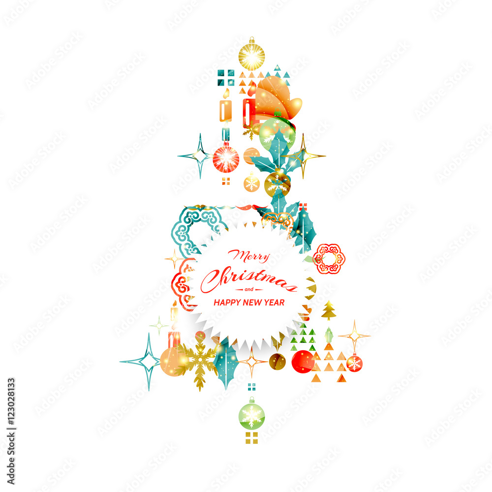 Fototapeta premium Merry Christmas Card