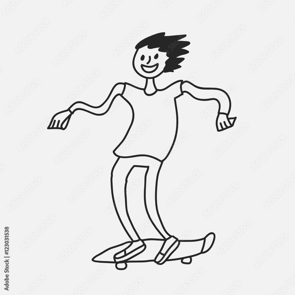 Fototapeta premium guy on skateboard. vector