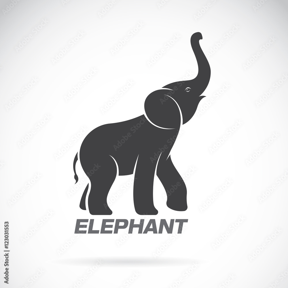 Naklejka premium Vector of an elephant design on a white background. Animals.